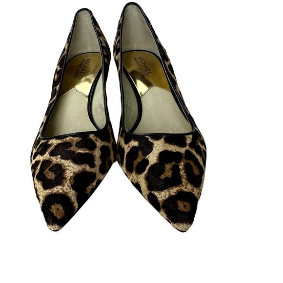 Michael Kors Leopard Pointed Toe Kitten Heels - Picture 2 of 6